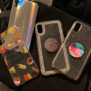 Gently used iPhone XR Cases with pop sockets